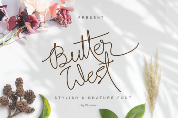 Butter West Script Handwritten Font for Crafters